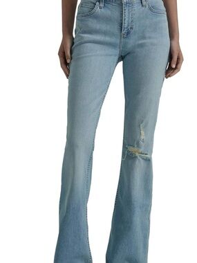 Lee Light Blue Distressed Flare Jeans